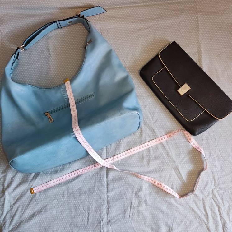 Стильная женская сумка через плече голубого maxmon/клатч чёрного цвета