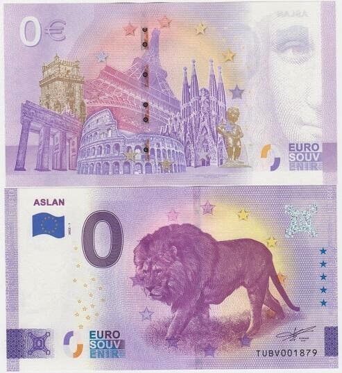 Сувенирная банкнота США 0 евро 2022 - Хроники Нарнии