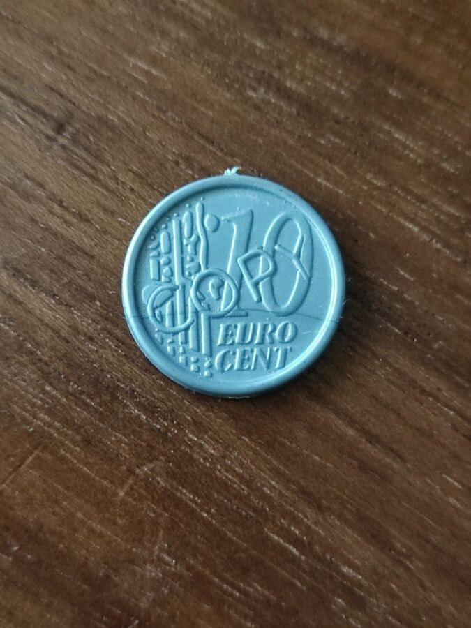 Гральна монета 10 Euro Cent пластик 2 см
