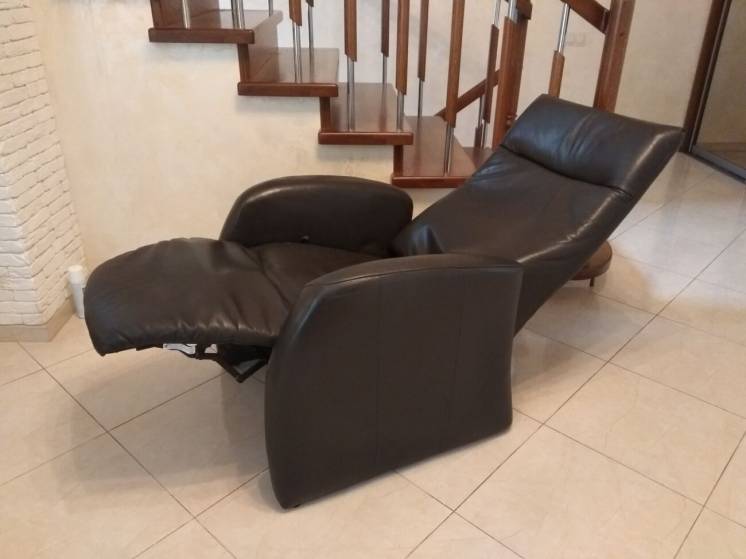 Кресло кожаное реклайнер, релакс, крісло офісне шкіряне відпочинкове
