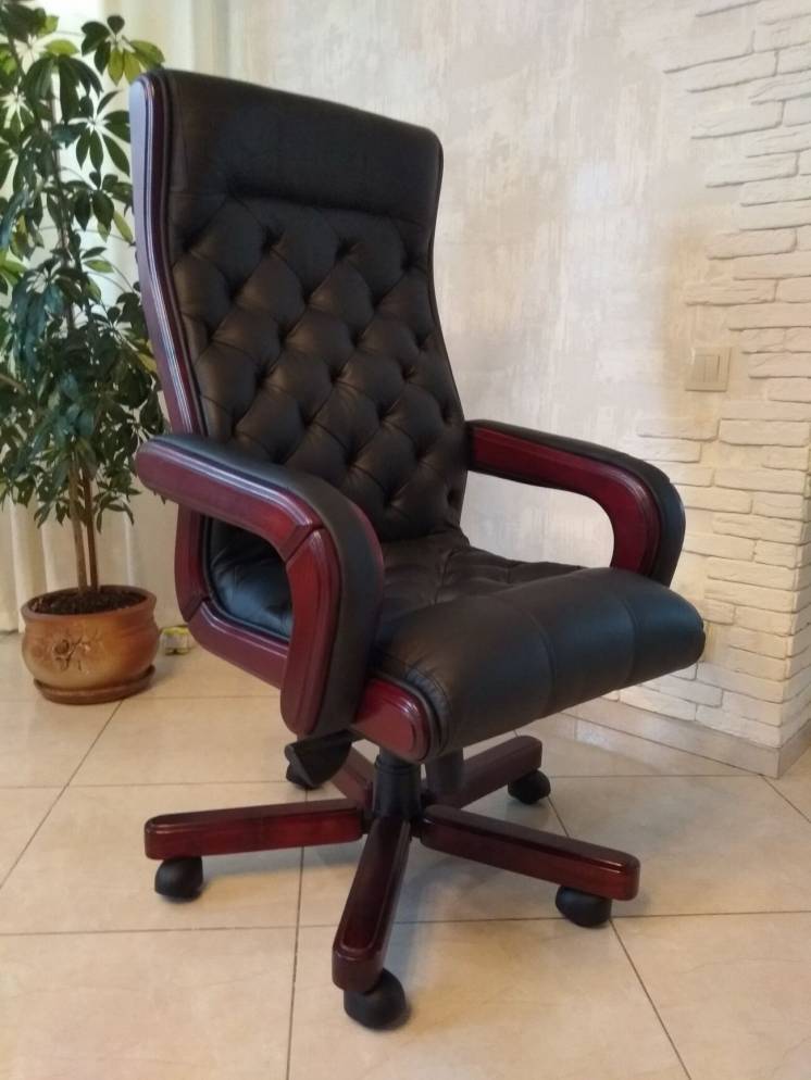 Кресло кожаное для руководителя новое честерфилд, крісло шкіряне Chest