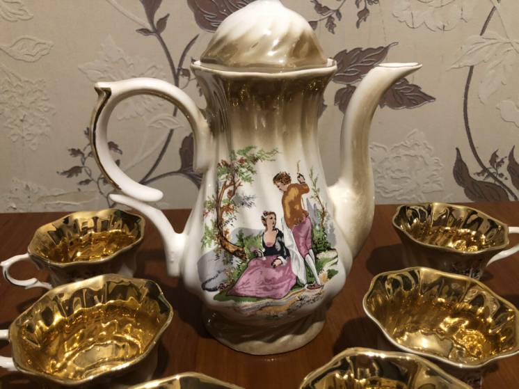 Чайный сервиз кофейный сервиз керамика чайник с чашками