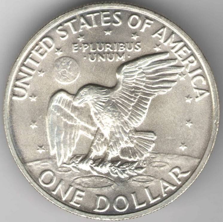 США 1 доллар 1972 S Эйзенхауэр Серебро