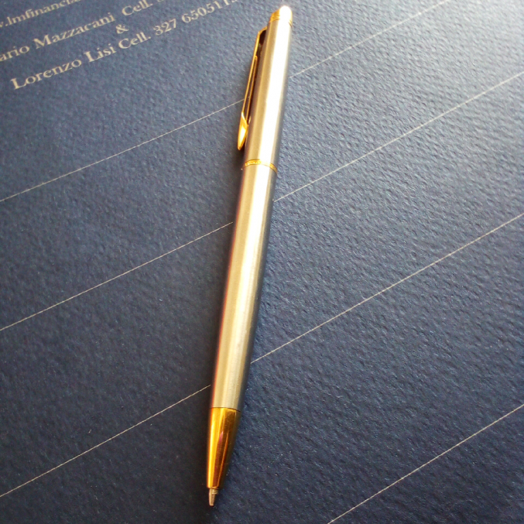 Ручка шариковая фирмы WATERMEN, и, Перо из золота 583 пробы СССР.