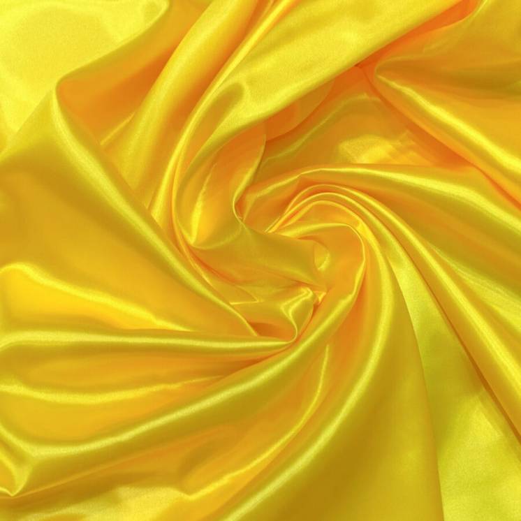 Ткань атлас однотонный желтый остаток рулона