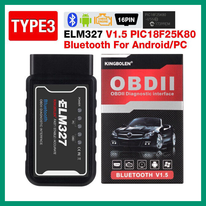 Автосканер ELM327 V1.5 Bluetooth (SC02-M04) PIC18F25K80 OBD2